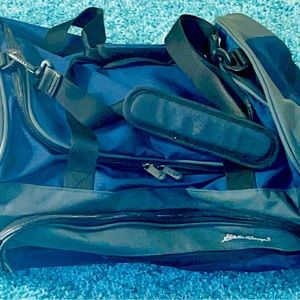 EDDIE BAUER Luggage Duffel Bag Blue 25” Roller/Carry On Nylon Zipper Travel Bag